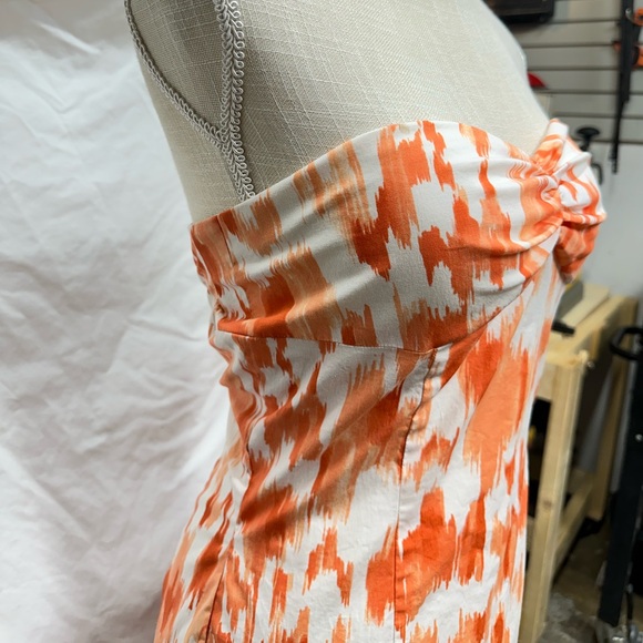 Cache Orange and White Strapless Mini Dress Size 6 - Picture 3 of 9